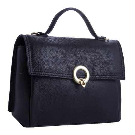 Итальянская кожаная сумка Genuine leather 20286 черная