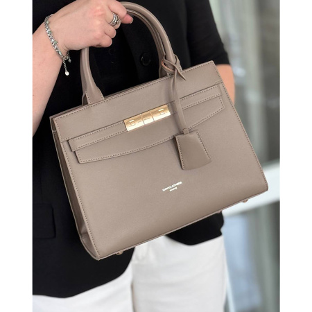Сумка женская кросс боди из кожзаменителя David Jones 28527 тауп