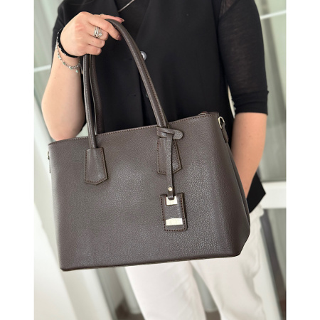 Сумка женская из натуральной кожи Genuine leather 28377 коричневая (шоколад)