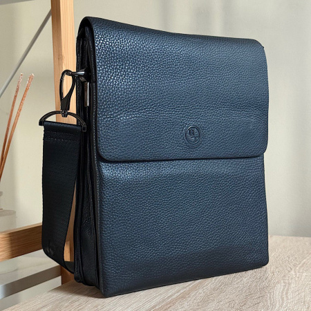 Сумка чоловіча з натуральної шкіри HT 28234 чорна