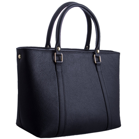 Кожаная женская сумка шоппер Genuine leather 20112 черная 