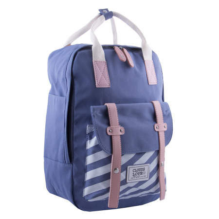 Рюкзак женский городской текстильный NN21670 голубой
