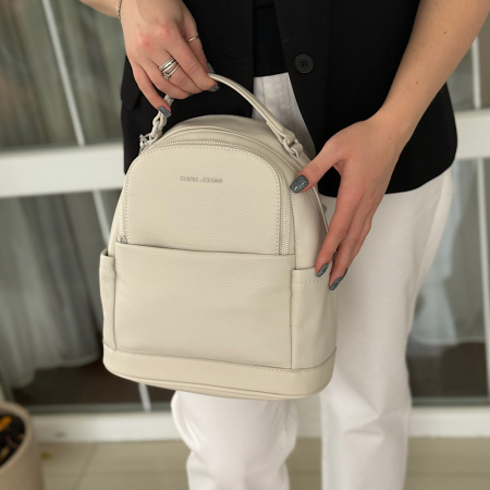 Жіночий рюкзак міський з еко шкіри David Jones 28935 світлий беж (молочний)