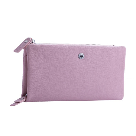 Женский кожаный кошелек-клатч ST-20859 розовый