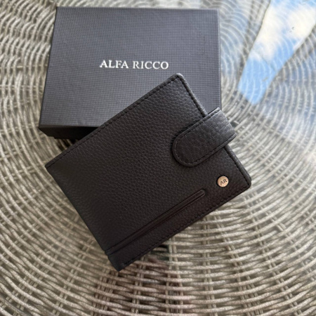 Кошелек мужской из натуральной кожи Alfa Ricco 28474 черный