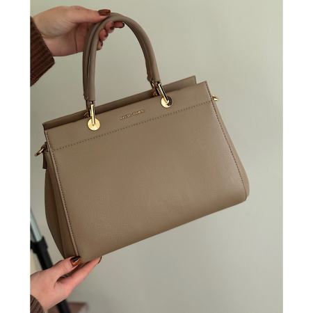 Сумка женская кросс боди из кожзаменителя David Jones 28790 тауп