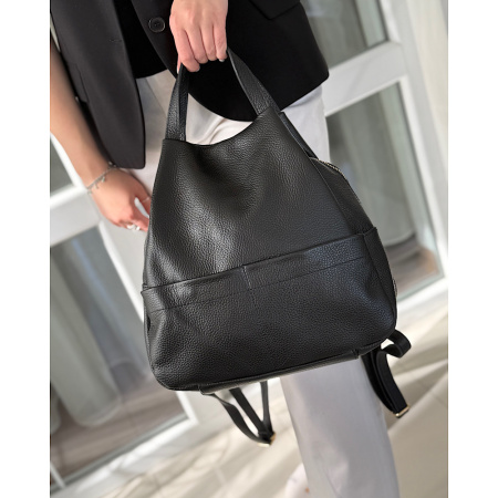 Рюкзак женский городской из натуральной кожи Genuine leather 28669 черный