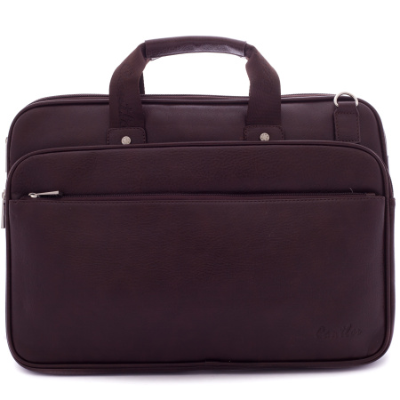 Мужская сумка на двух ручках из кожзаменителя Cantlor 01876 коричневая 