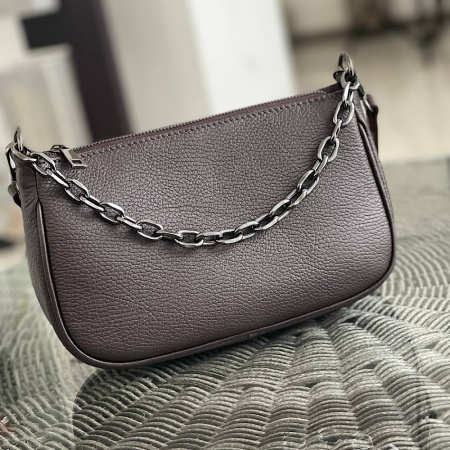 Сумка женская кросс боди из натуральной кожи Genuine leather 28830 коричневая (шоколад)