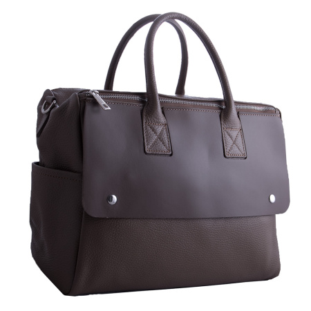 Кожаная деловая сумка Genuine leather 20191 тауп