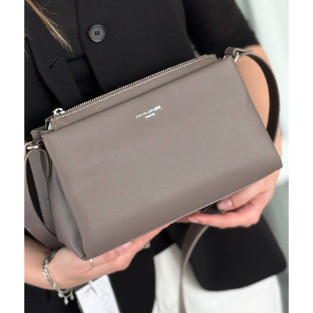 Сумка женская кросс боди из кожзаменителя David Jones 28538 темный тауп