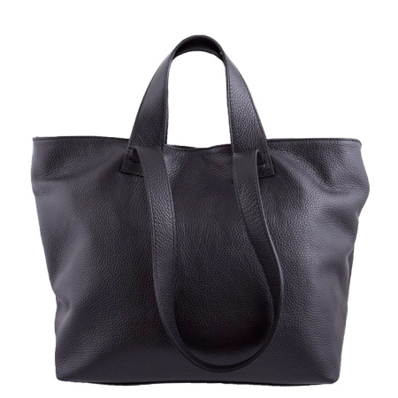Сумка мешок женская из натуральной кожи Genuine leather 26523 черная