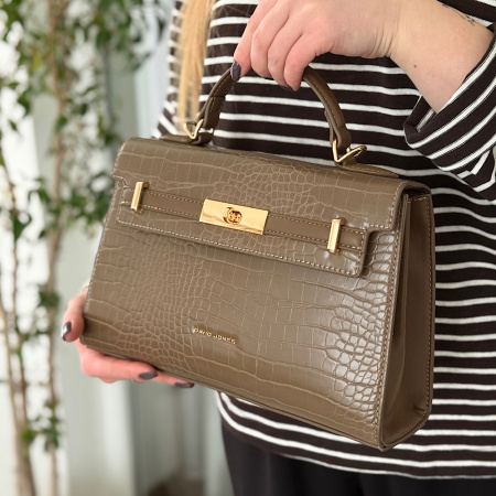 Сумка женская кросс боди из кожзаменителя David Jones 29122 темный тауп