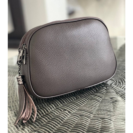 Сумка женская кросс боди из натуральнрой кожи Genuine leather 28829 коричневая (шоколад)