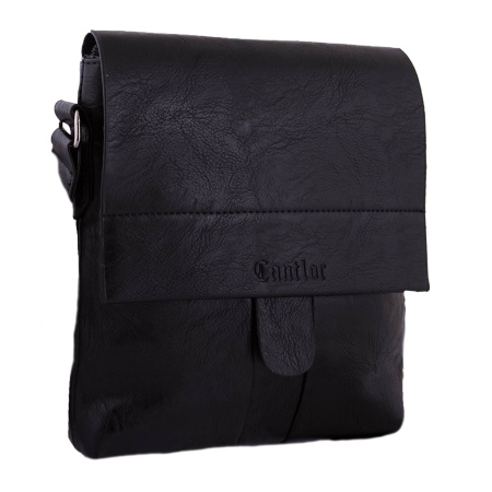 Сумка чоловіча месенджер з екошкіри Cantlor 16306 чорна