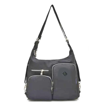 Женская сумка-рюкзак текстильная HK25239 темно-серая