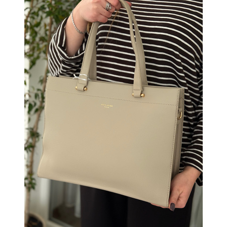 Сумка жіноча з еко шкіри David Jones 29150 холодний беж