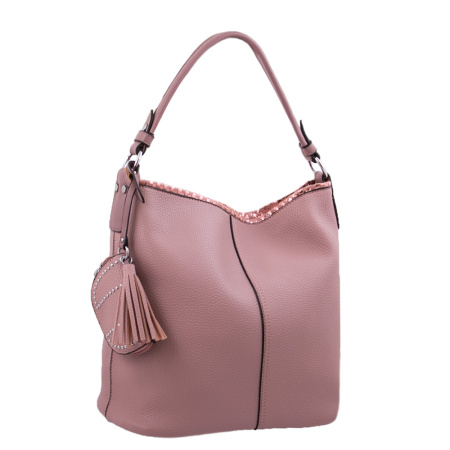 Женская сумка-мешок на одной ручке из кожзаменителя Batty B-BY15152 розовая 