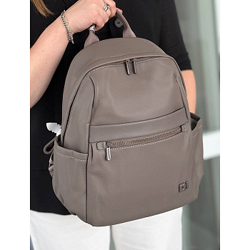 Жіночий рюкзак міський з еко шкіри David Jones 28515 темний тауп