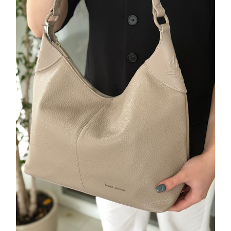 Сумка мішок жіноча з еко шкіри David Jones 28983 бежева