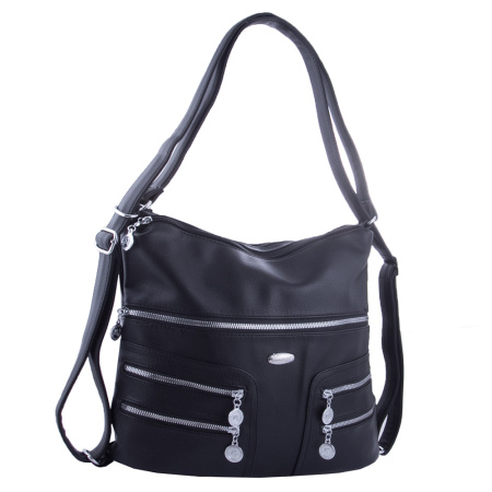 Сумка рюкзак женская из кожзаменителя NN B-NN21398 черная