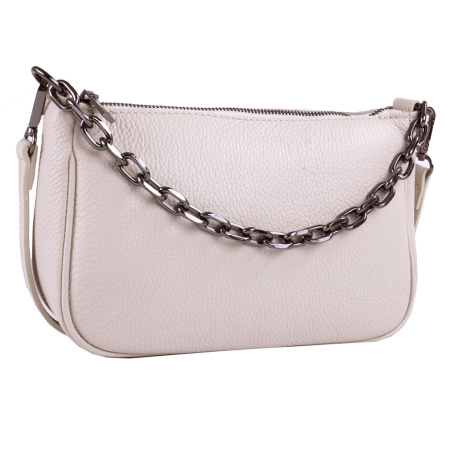 Сумка женская кросс боди из натуральной кожи Genuine leather 23414 бежевая