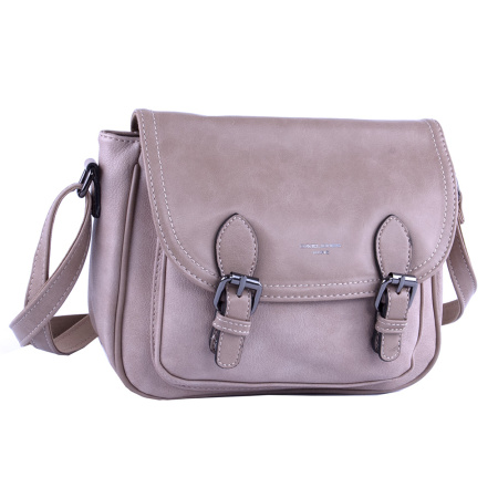 Сумка женская кросс боди из экокожи David Jones 22819 бежевая