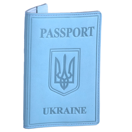 Обложка для паспорта из натуральной кожи ST24678 голубая