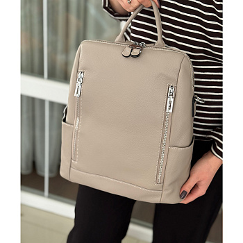 Жіночий рюкзак міський з натуральної шкіри NN 29130 світло-сірий