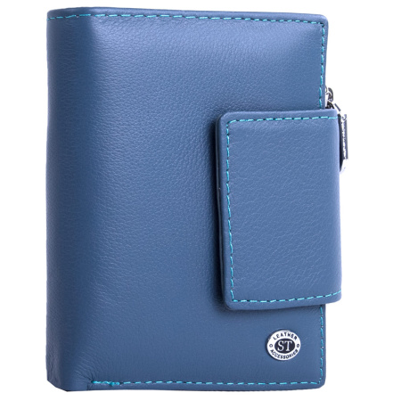 Маленький женский кожаный кошелек ST-25383 синий