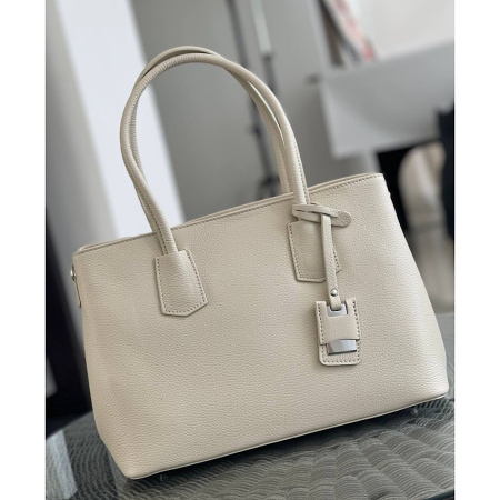 Сумка женская на двух ручках из натуральной кожи Genuine leather 28152 бежевая