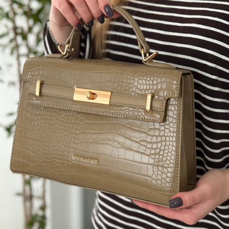 Сумка женская кросс боди из кожзаменителя David Jones 29123 оливковая