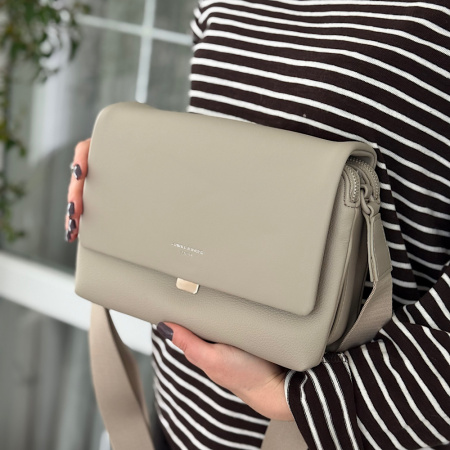 Сумка жіноча крос боді з еко шкіри David Jones 29100 холоний беж