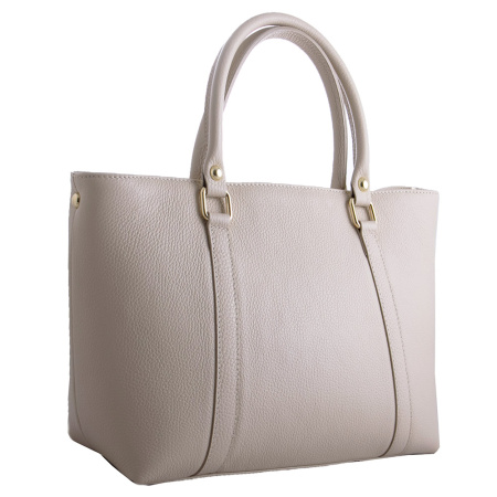 Кожаная женская сумка-шоппер Genuine leather 20113 бежевая