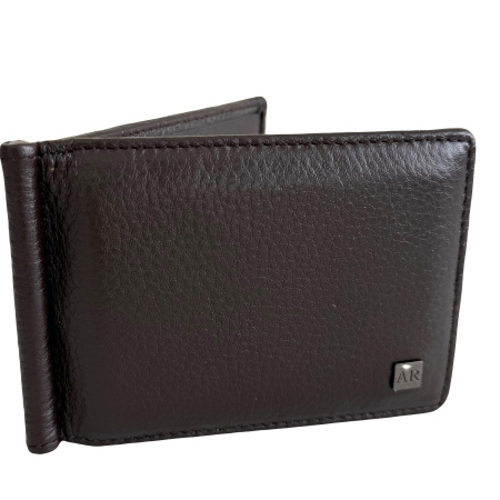 Гаманець-затискач чоловічий з натуральної шкіри Alfa Ricco 28731 коричневий