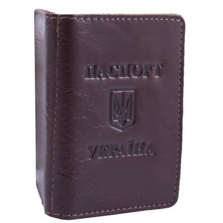 Обложка для паспорта кожаная ST-22046 коричневая