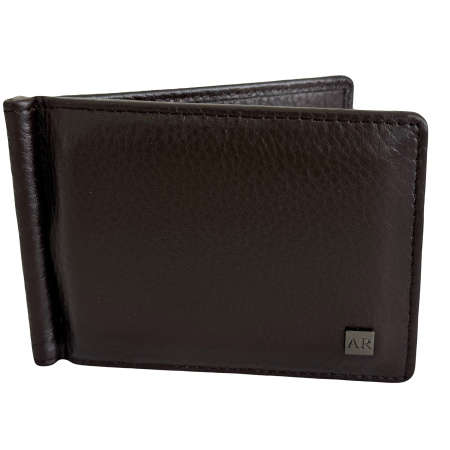 Гаманець-затискач чоловічий з натуральної шкіри Alfa Ricco 28730 коричневий