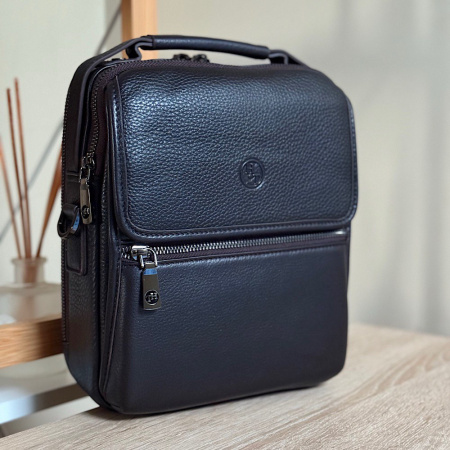 Сумка мужская через плечо из натуральной кожи HT 26770 коричневая