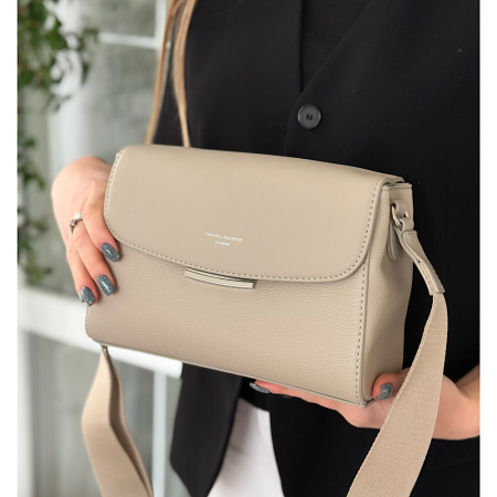 Сумка женская кросс боди из кожзаменителя David Jones 28988 светло-бежевая