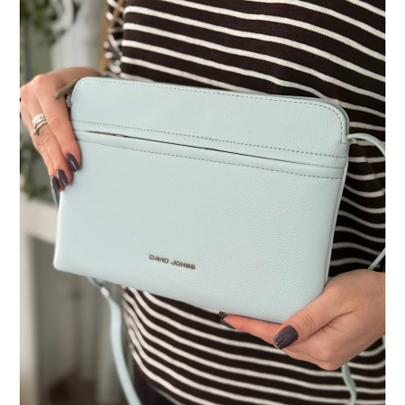 Сумка жіноча крос боді з еко шкіри David Jones 29093 ніжно-блакитна