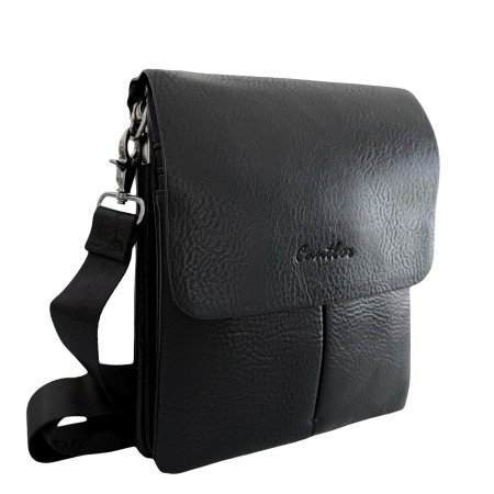 Сумка мужская через плечо из кожзаменителя Cantlor 28405 черная