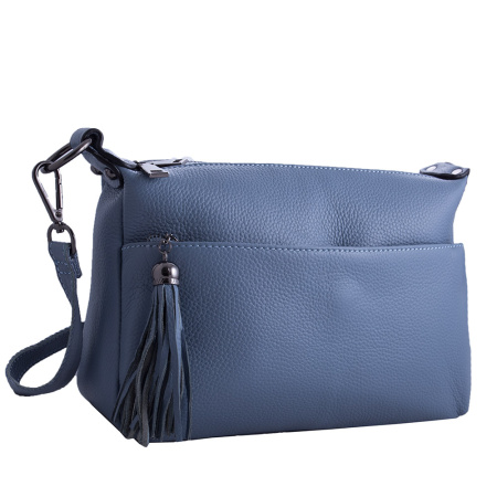 Женская кожаная сумка кросс-боди NN 20198 голубая