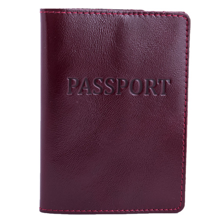 Обложка для паспорта кожаная NN P-NN05435 бордовая 