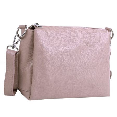 Сумка женская кросс боди из натуральной кожи Genuine leather 26576 пудровая