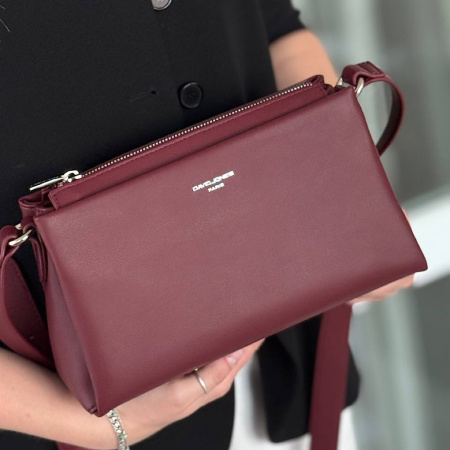 Сумка женская кросс боди из кожзаменителя David Jones 28536 бордо