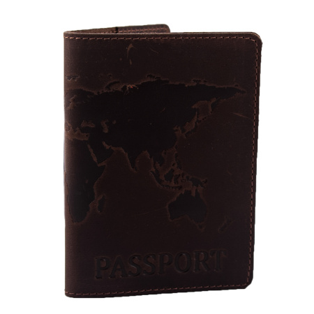 Кожаная обложка для паспорта NN P-NN12415 коричневая 