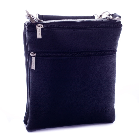 Чоловіча сумка через плече з екошкіри Cantlor 01899 чорна