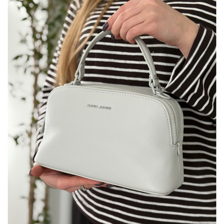 Сумка жіноча крос боді з еко шкіри David Jones 29086 ніжний світло-сірий