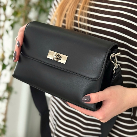 Сумка жіноча крос боді з еко шкіри David Jones 29069 чорна