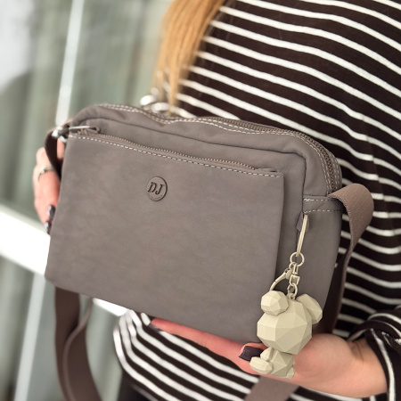 Сумка женская кросс боди из кожзаменителя David Jones 29114 темный тауп